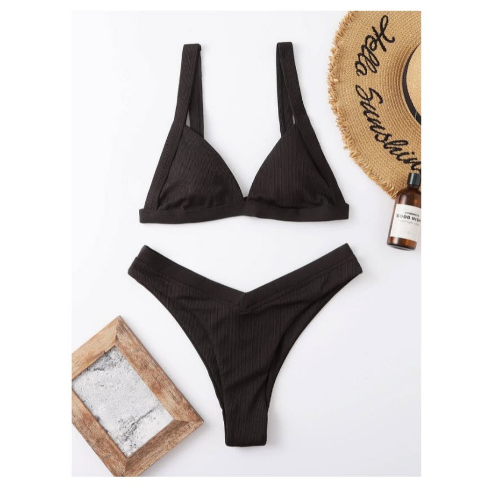 High cut 2 piece triangle black bikini **NWOT, Never Worn!**